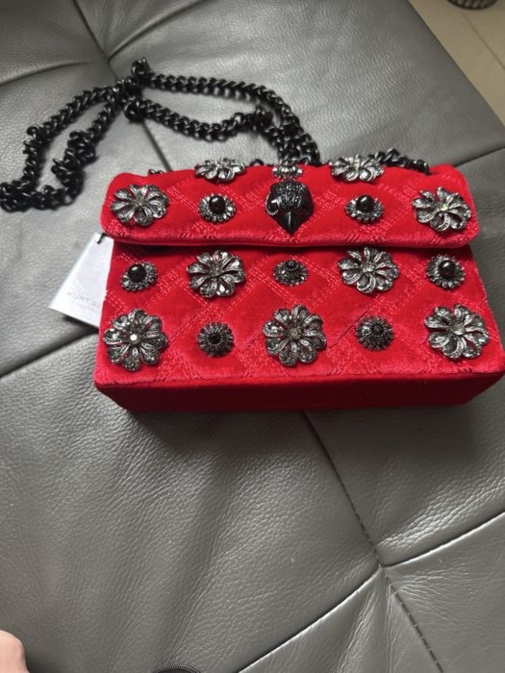 Kurt Geiger London Kensington Mini Velvet Jeweled Crossbody Bag 🚫sold out 🚫 - Picture 2 of 6